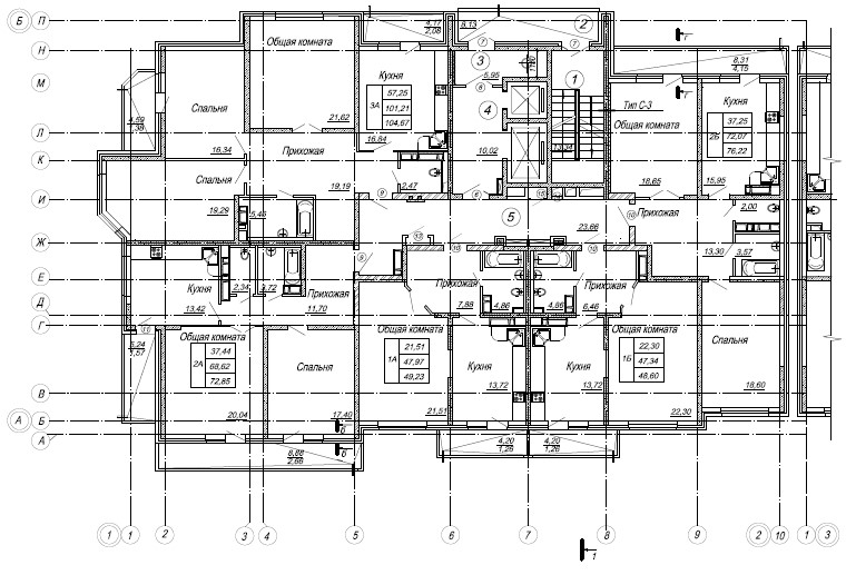 план типовых этажей
