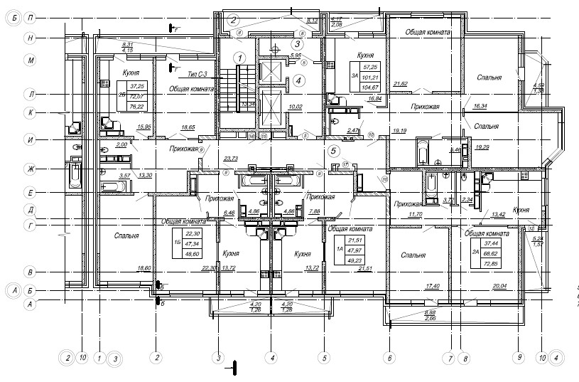план типовых этажей